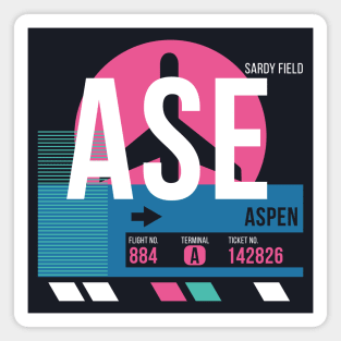 Aspen (ASE) Airport // Sunset Baggage Tag Magnet